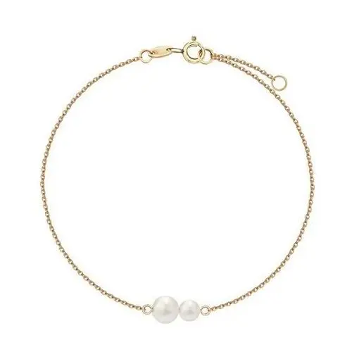 Bransoletka złota z perłami - Pearls, kolor beżowy