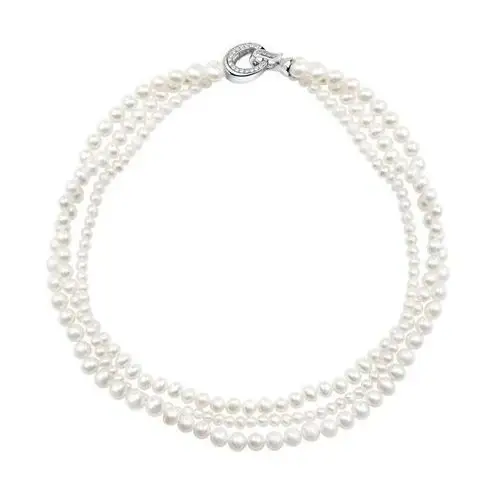 Naszyjnik z pereł z cyrkoniami - pearls Pearls - biżuteria yes