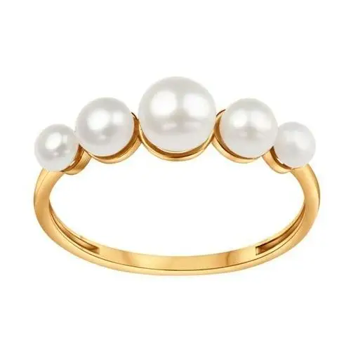 Pierścionek złoty z perłami - Pearls