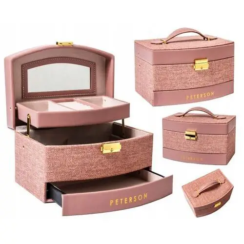 Peterson szkatułka kuferek na biżuterię zegarki toaletka z luster