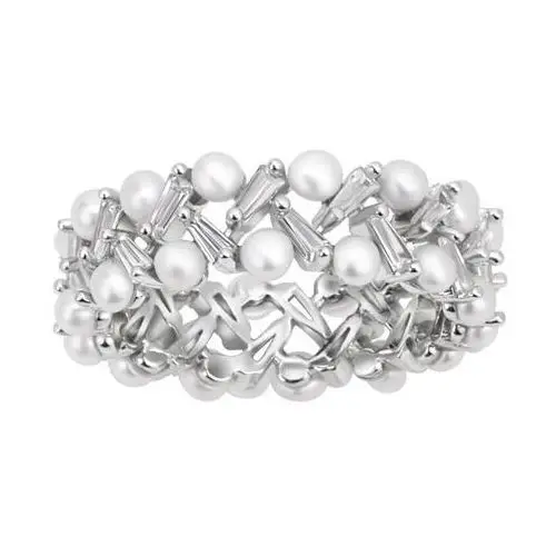 Pierścionek srebrny z perłami i cyrkoniami - pearls of sky Pearls of sky - biżuteria yes