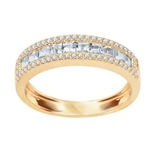 Pierścionek złoty z topazami i diamentami - daylight Daylight - biżuteria yes