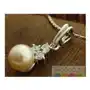 PIRAMIDA - srebrny wisiorek z perłami i cyrkoniami, kolor biały Sklep