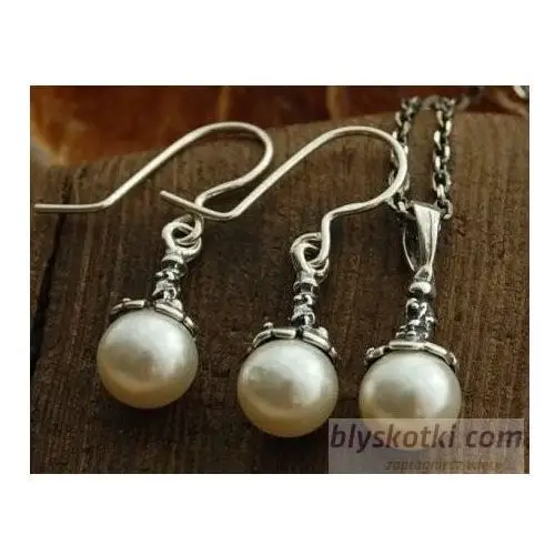 Redo - srebrny komplet z perłami