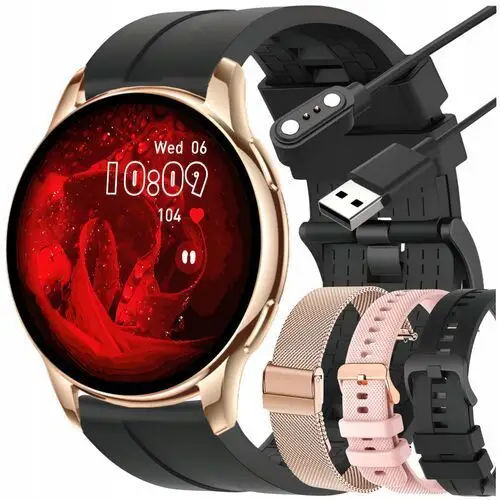 Smartwatch Damski Zegarek Z Funkcja Rozmowy Amoled Złoty Pomiar Ciśnienia