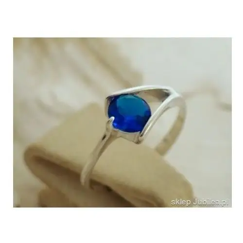 Srebrny pierścionek z szafirem - OSLO, kolor szary