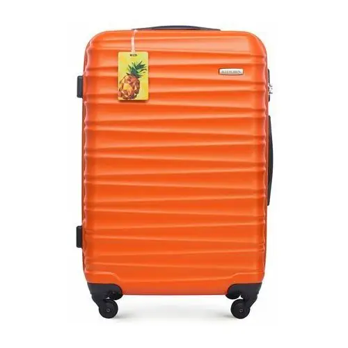 Średnia walizka z ABS - u z identyfikatorem pomarańczowa