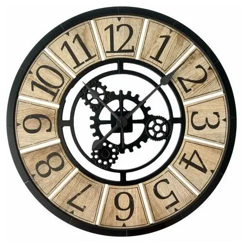 Styler Zegar ścienny william śr. 57 cm brązowo-czarny z cichym mechanizmem