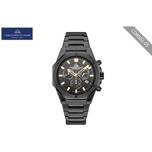 Stylowy zegarek męski o klasycznym wyglądzie Christophe Duchamp - CD8502-05 Czarny