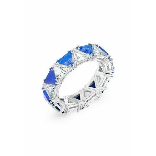 Swarovski Pierścionek koktajlowy millenia, kryształy w szlifie trójkątnym, niebieski, powłoka z rodu