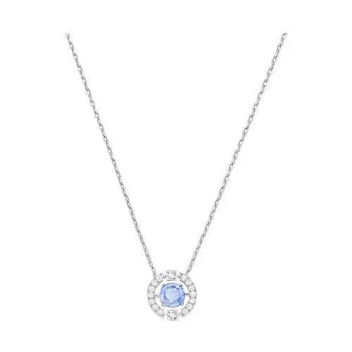 Swarovski sparkling dance round necklace, blue blue rhodium-plated