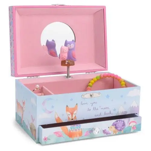 Szkatułka Pudełko z sowami dla dziewczynek, grająca pozytywka