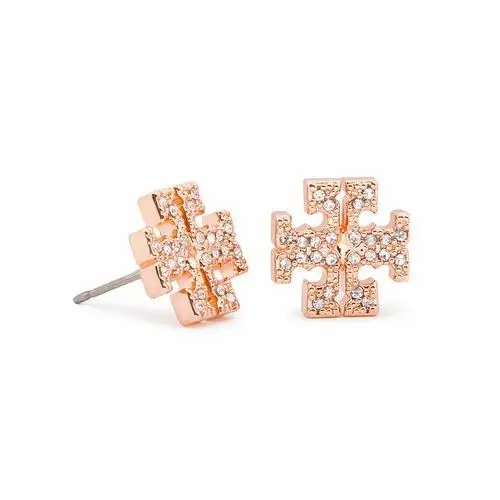 Tory burch Kolczyki crystal logo stud earring 53423 różowy