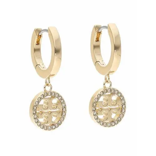 Tory burch Kolczyki miller pave hoop earring 87041 złoty (0196133065068)