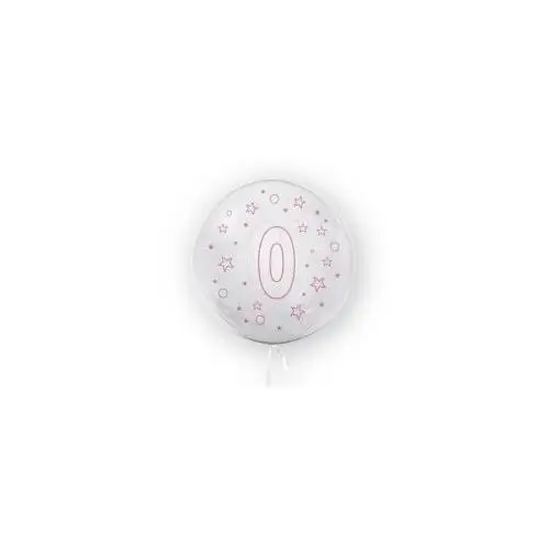Balon gwiazdki cyfra 0 różowy 45 cm Tuban