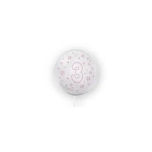 Balon gwiazdki cyfra 3 różowy 45 cm Tuban