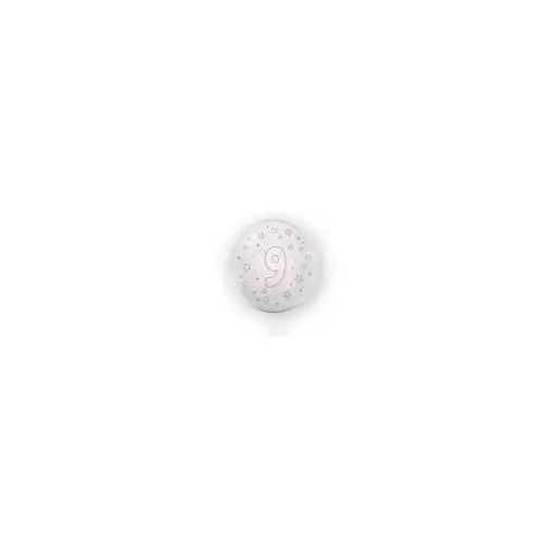 Balon gwiazdki cyfra 9 różowy Tuban