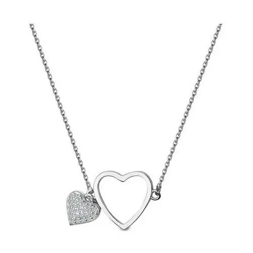 Naszyjnik srebrny z cyrkoniami - serce - unique Unique - biżuteria yes