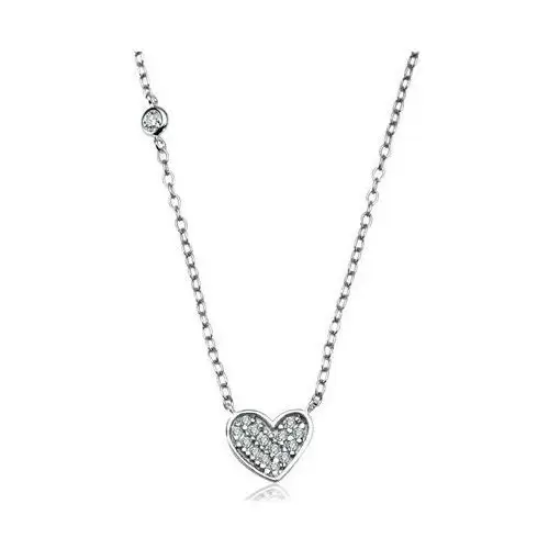 Naszyjnik srebrny z cyrkoniami - serce - unique Unique - biżuteria yes