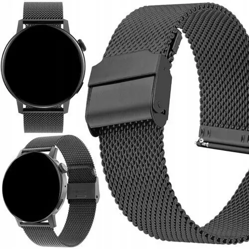 Uniwersalna Bransoleta Do Zegarka Smartwatcha 20mm, kolor czarny