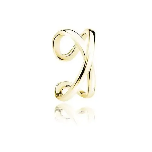Delikatna pozłacana srebrna nausznica nieskończoność infinity kolczyk na małżowinę ear cuff srebro 925
