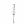 Delikatny rodowany srebrny krzyżyk krzyż papieski srebro 925, kolor szary Sklep