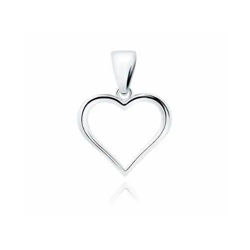 Delikatny rodowany srebrny wisiorek gładkie serce serduszko heart srebro 925 Z1828CR