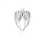 Delikatny rodowany srebrny wisiorek skrzydła anioła angel wings srebro 925, kolor szary Sklep