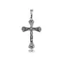 Elegancki oksydowany srebrny wisior duży dwustronny krzyż na gruby łańcuch z wizerunkiem Chrystusa srebro 925 PT_K198 Sklep