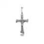 Elegancki oksydowany srebrny wisior duży dwustronny krzyż na gruby łańcuch z wizerunkiem Chrystusa srebro 925 Sklep