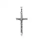Elegancki oksydowany srebrny wisior duży krzyż na gruby łańcuch z wizerunkiem Chrystusa srebro 925 Sklep