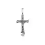 Elegancki oksydowany srebrny wisior dwustronny krzyż z wizerunkiem Chrystusa srebro 925 Sklep