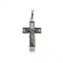 Elegancki oksydowany srebrny wisior krzyż krzyżk z wizerunkiem Chrystusa srebro 925, kolor szary Sklep