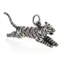 Elegancki oksydowany srebrny wisior wisiorek biegnący tygrys tiger srebro 925, kolor szary Sklep
