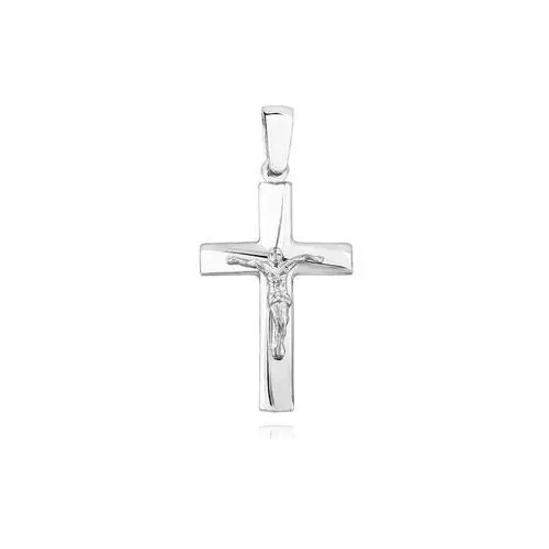Elegancki rodowany srebrny klasyczny gładki krzyżyk krzyż srebro 925 ks0171 Valerio.pl