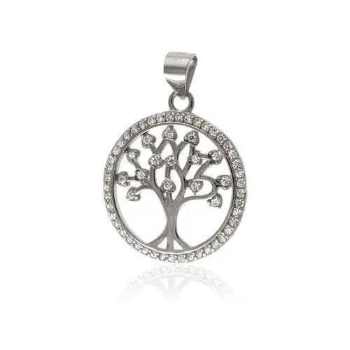 Elegancki rodowany srebrny wisiorek drzewo życia tree of life kolorowe cyrkonie srebro 925 w0417 Valerio.pl 2
