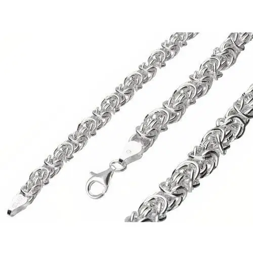 Elegancki sebrny gruby łańcuch królewski bizantyjski 50cm 6,5mm srebro 925 BIZ007_50