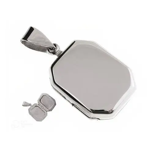 Elegancki srebrny gładki otwierany prostokątny wisiorek duże puzderko sekretnik srebro 925 ALP024 2