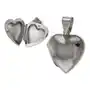 Elegancki srebrny otwierany wisiorek puzderko gładkie serce serduszko heart połysk srebro 925, kolor szary Sklep