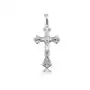 Elegancki srebrny wisior duży krzyż na gruby łańcuch z wizerunkiem Chrystusa srebro 925, kolor szary Sklep