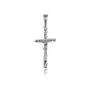 Elegancki srebrny wisior duży krzyż na gruby łańcuch z wizerunkiem Chrystusa srebro 925 Sklep