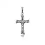 Elegancki srebrny wisior dwustronny gładaki krzyż krzyżyk z wizerunkiem Chrystusa srebro 925 Sklep