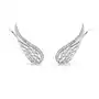 Eleganckie rodowane srebrne kolczyki nausznice skrzydła skrzydełka z cyrkoniami srebro 925 Sklep