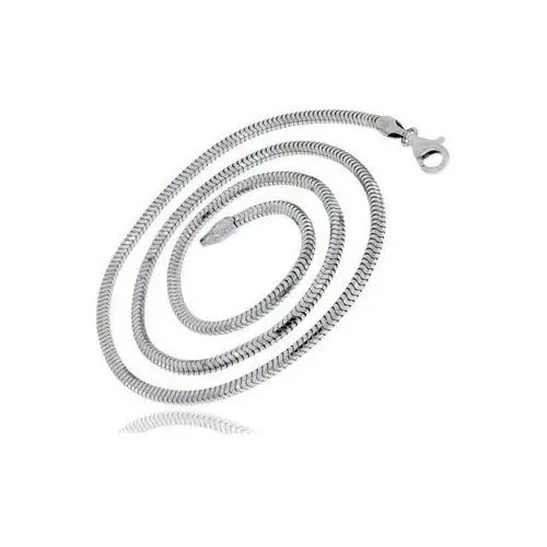Gruby srebrny łańcuszek żmijka linka snake wąż 45 cm srebro 925 SNAKE_O19, kolor brązowy
