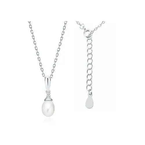 Pozłacany srebrny naszyjnik gwiazd celebrytka perła perełka biała cyrkonia srebro 925 Z1959NG_W 2