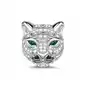Rodowany srebrny charms do pandora głowa kota cat kotek cyrkonie srebro 925, kolor szary Sklep