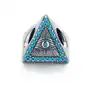 Rodowany srebrny charms do pandora piramida ostrosłup trójkąt Oko Bogaeye cyrkonie srebro 925, kolor szary Sklep
