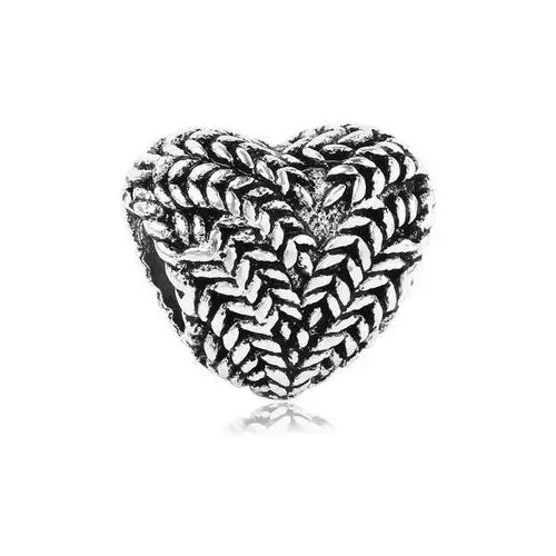 Rodowany srebrny charms do pandora serce serduszko kłosy heart srebro 925 QS0108