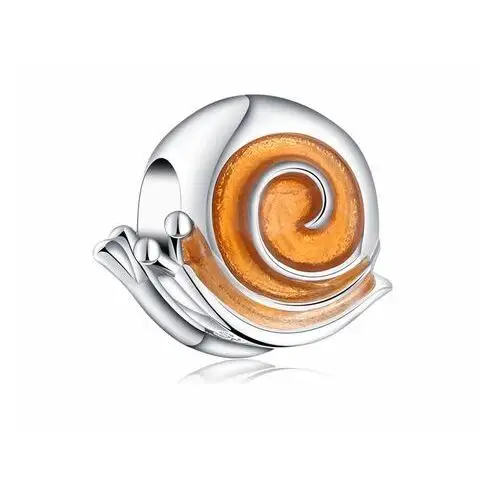 Rodowany srebrny charms do pandora ślimak snail srebro 925, kolor szary