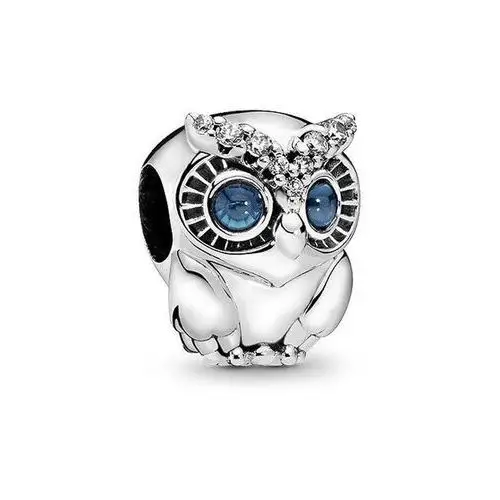 Rodowany srebrny charms do pandora sowa sówka ptak bird owl cyrkonie srebro 925 GS049